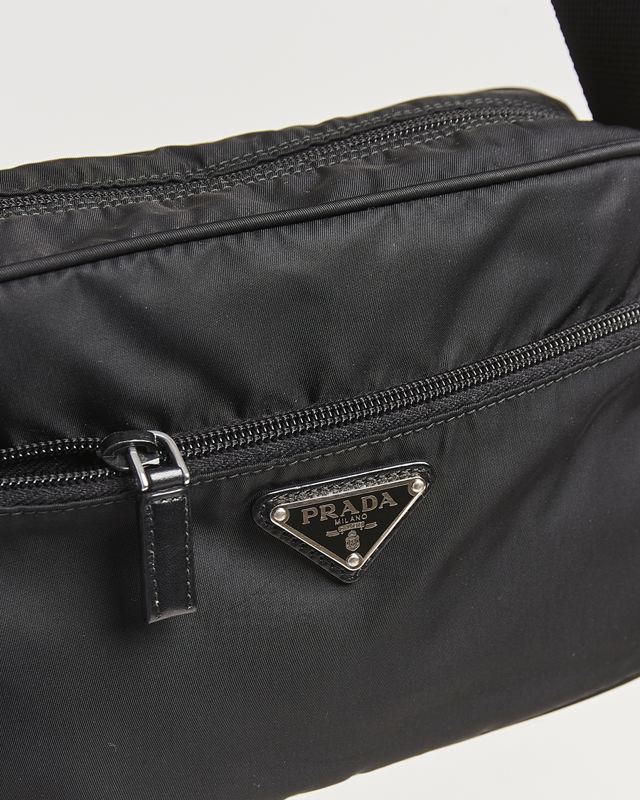 Heren | Pre-Owned & Vintage Bags | Prada Pre-Owned | Tessuto Nylon Leather Shoulder Bag Black