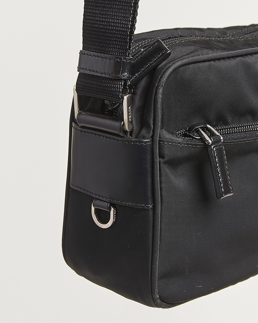 Heren | Pre-Owned & Vintage Bags | Prada Pre-Owned | Tessuto Nylon Leather Shoulder Bag Black