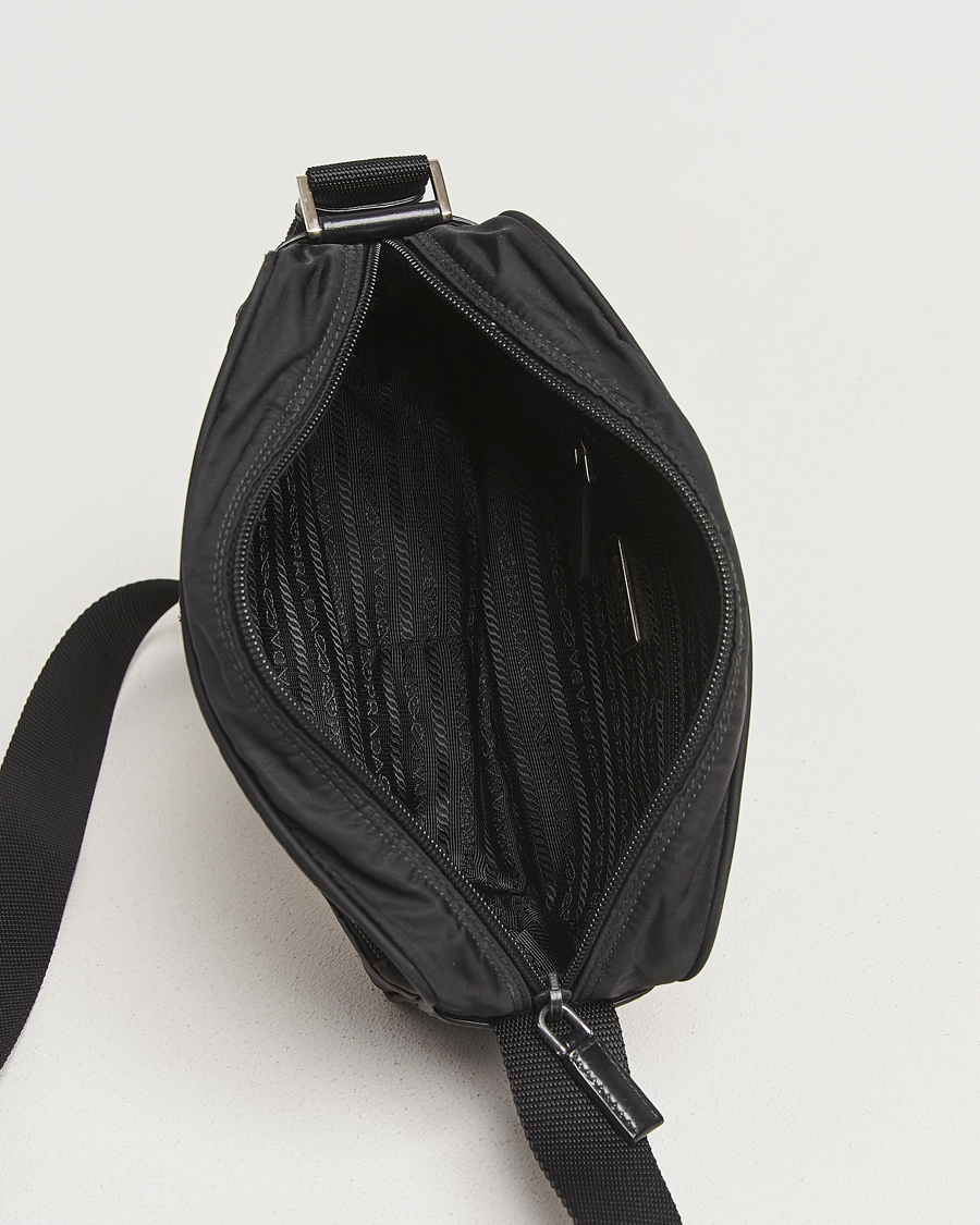 Heren | Pre-Owned & Vintage Bags | Prada Pre-Owned | Tessuto Nylon Leather Shoulder Bag Black