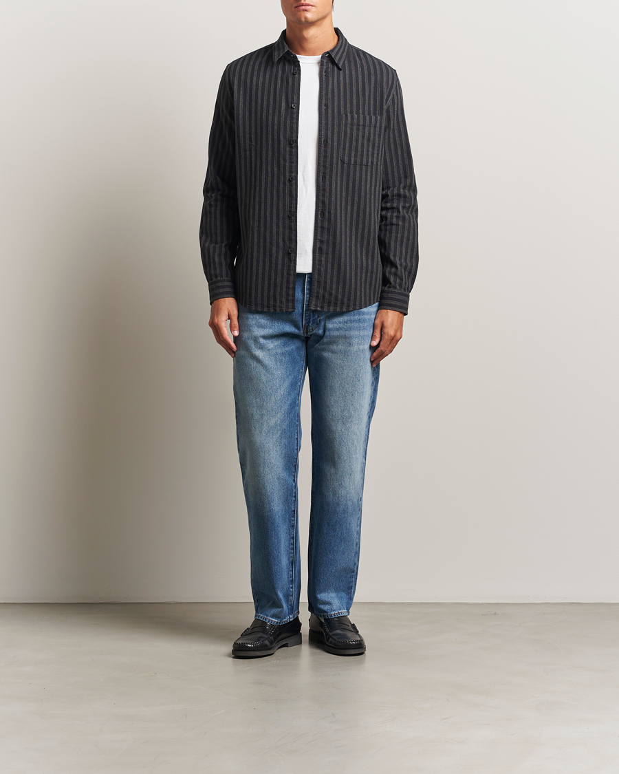 Heren | Overhemden | Samsøe Samsøe | Liam Striped Shirt Castor Grey