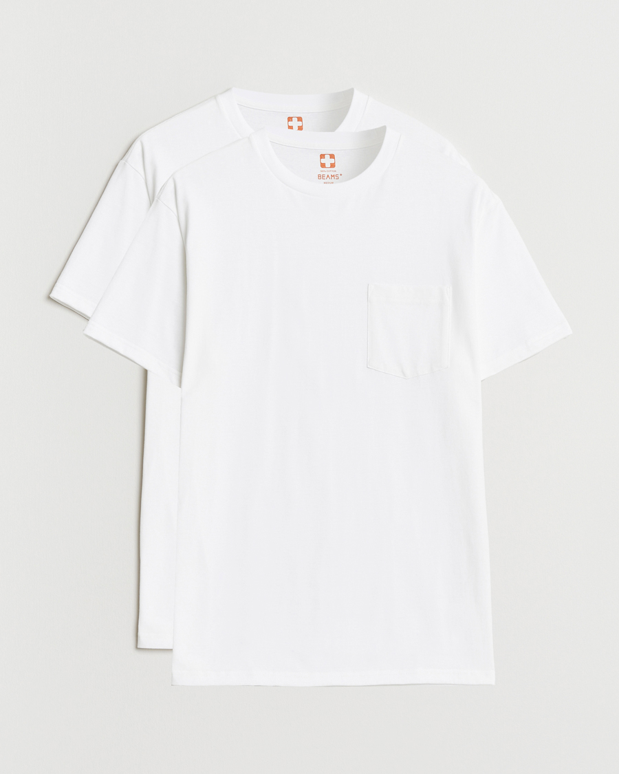Heren | T-shirts | BEAMS PLUS | 2-Pack Pocket T-Shirt White