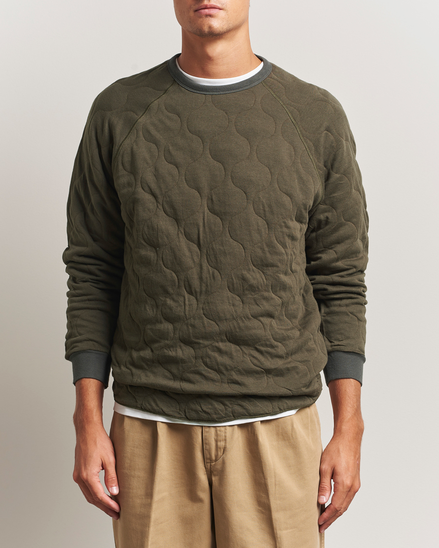 Heren | Truien | BEAMS PLUS | MIL Quilt Crew Neck Olive