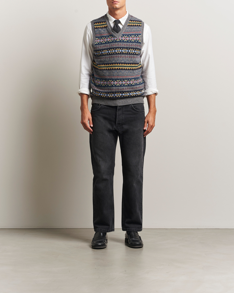 Heren | Truien | BEAMS PLUS | Fairisle Knit Vest Grey
