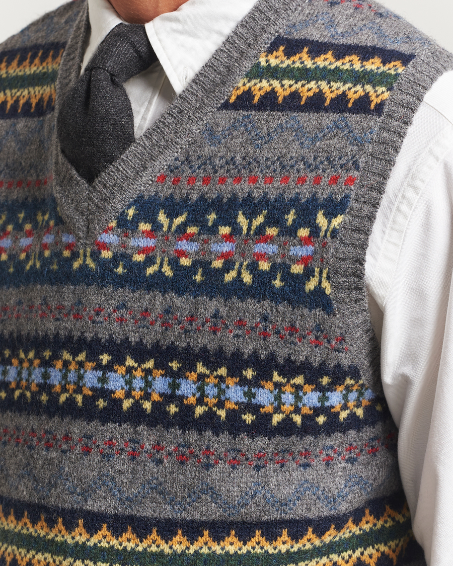 Heren | Truien | BEAMS PLUS | Fairisle Knit Vest Grey