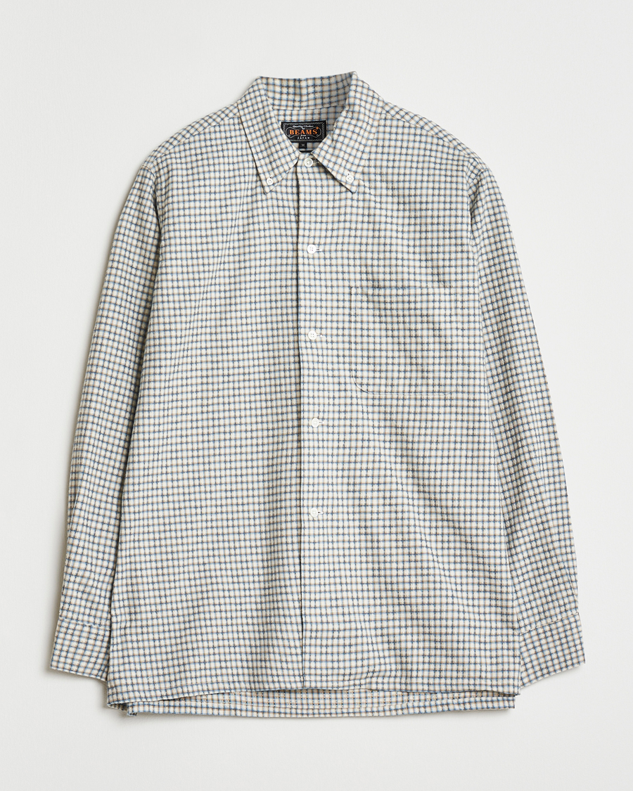 Heren | Overhemden | BEAMS PLUS | Dobby Button Down Shirt White Plaid