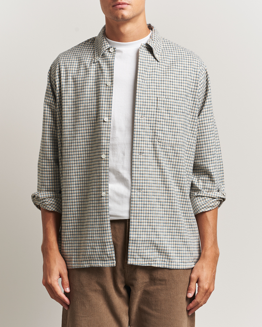 Heren | Overhemden | BEAMS PLUS | Dobby Button Down Shirt White Plaid