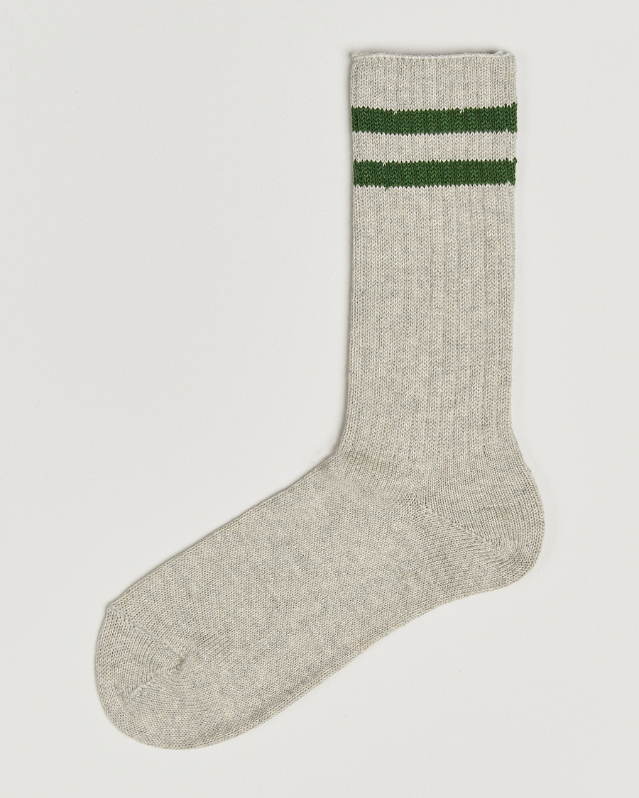 Heren | Ondergoed | BEAMS PLUS | Schoolboy Socks Grey/Green