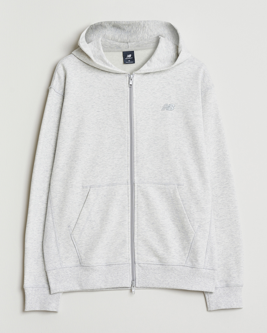 Heren | Truien | New Balance | Essentials Terry Full Zip Hoodie Ash Heather