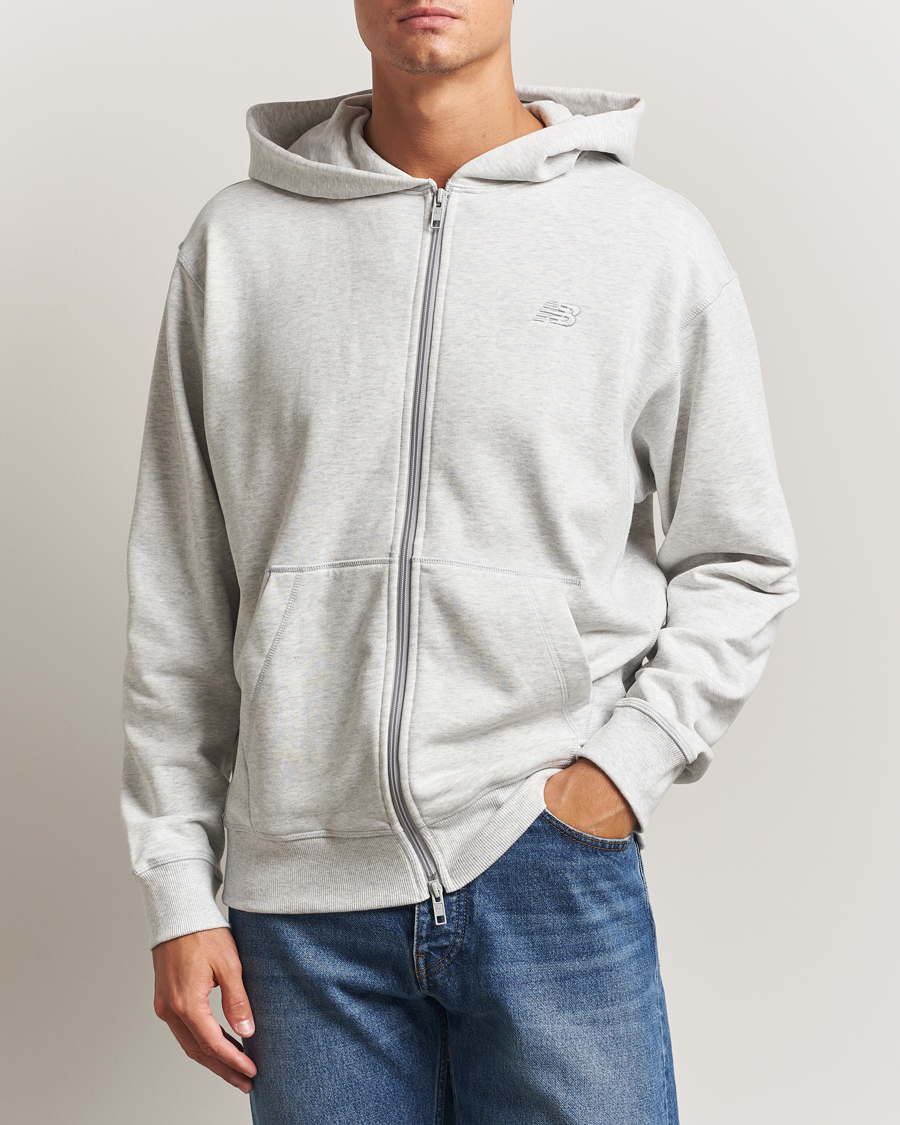 Heren | Truien | New Balance | Essentials Terry Full Zip Hoodie Ash Heather