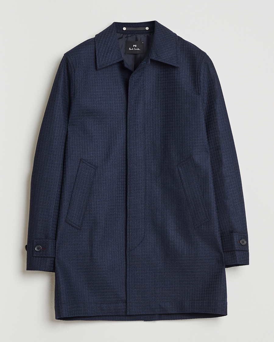 Heren | Jassen | PS Paul Smith | Wool Dogtooth Coat Blue