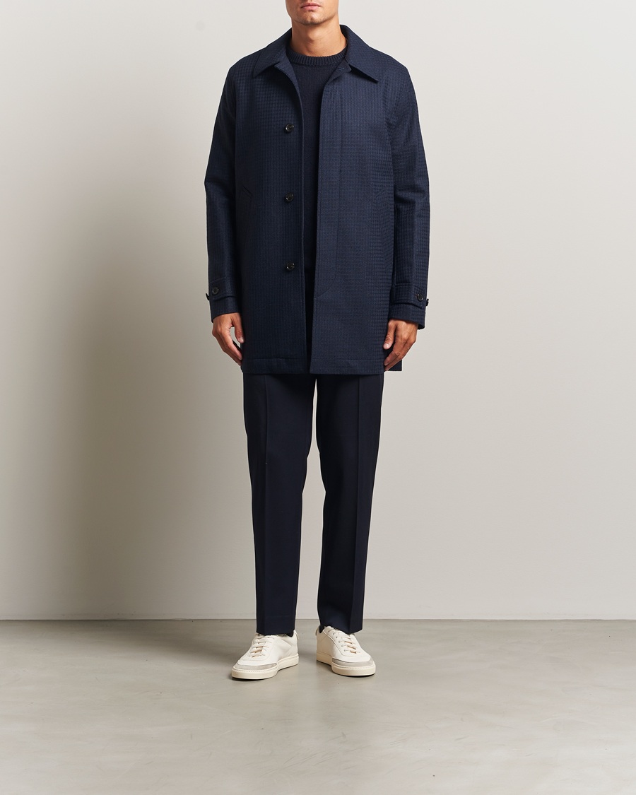 Heren | Jassen | PS Paul Smith | Wool Dogtooth Coat Blue