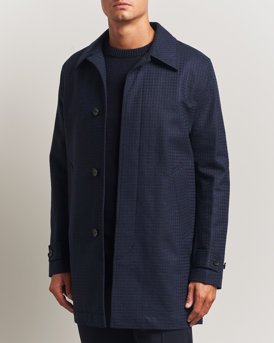 Heren | Jassen | PS Paul Smith | Wool Dogtooth Coat Blue