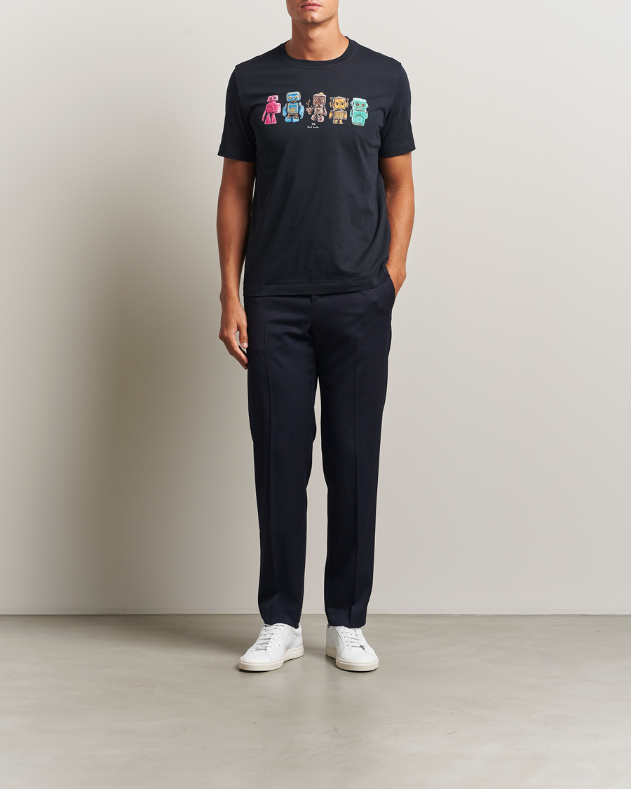 Heren | T-shirts | PS Paul Smith | Robots Crew Neck T-Shirt Blue