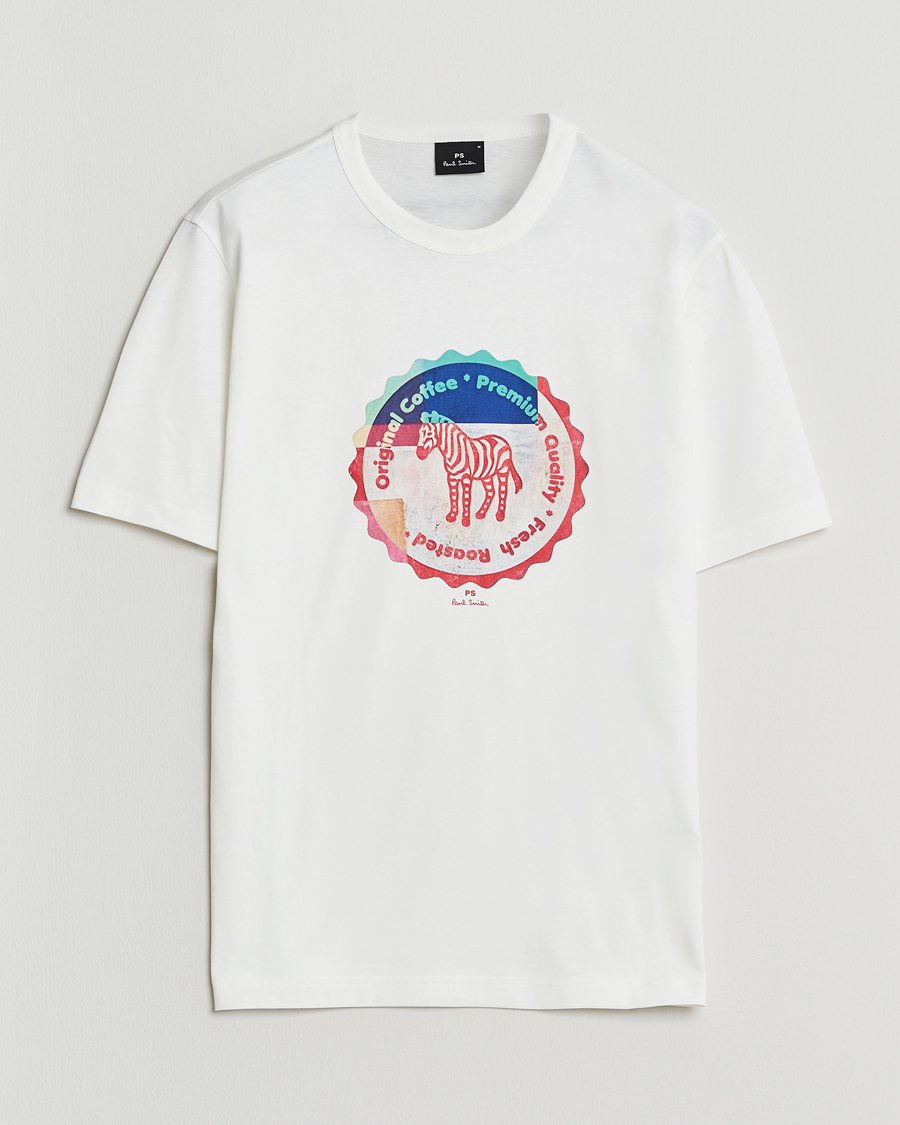 Heren | T-shirts | PS Paul Smith | Zebra Bottle Top Crew Neck T-Shirt White