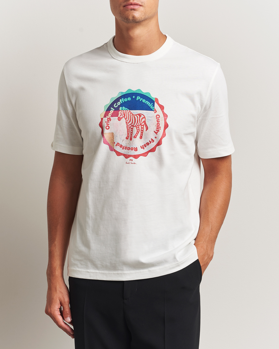 Heren | T-shirts | PS Paul Smith | Zebra Bottle Top Crew Neck T-Shirt White