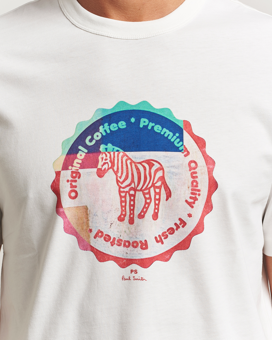 Heren | T-shirts | PS Paul Smith | Zebra Bottle Top Crew Neck T-Shirt White