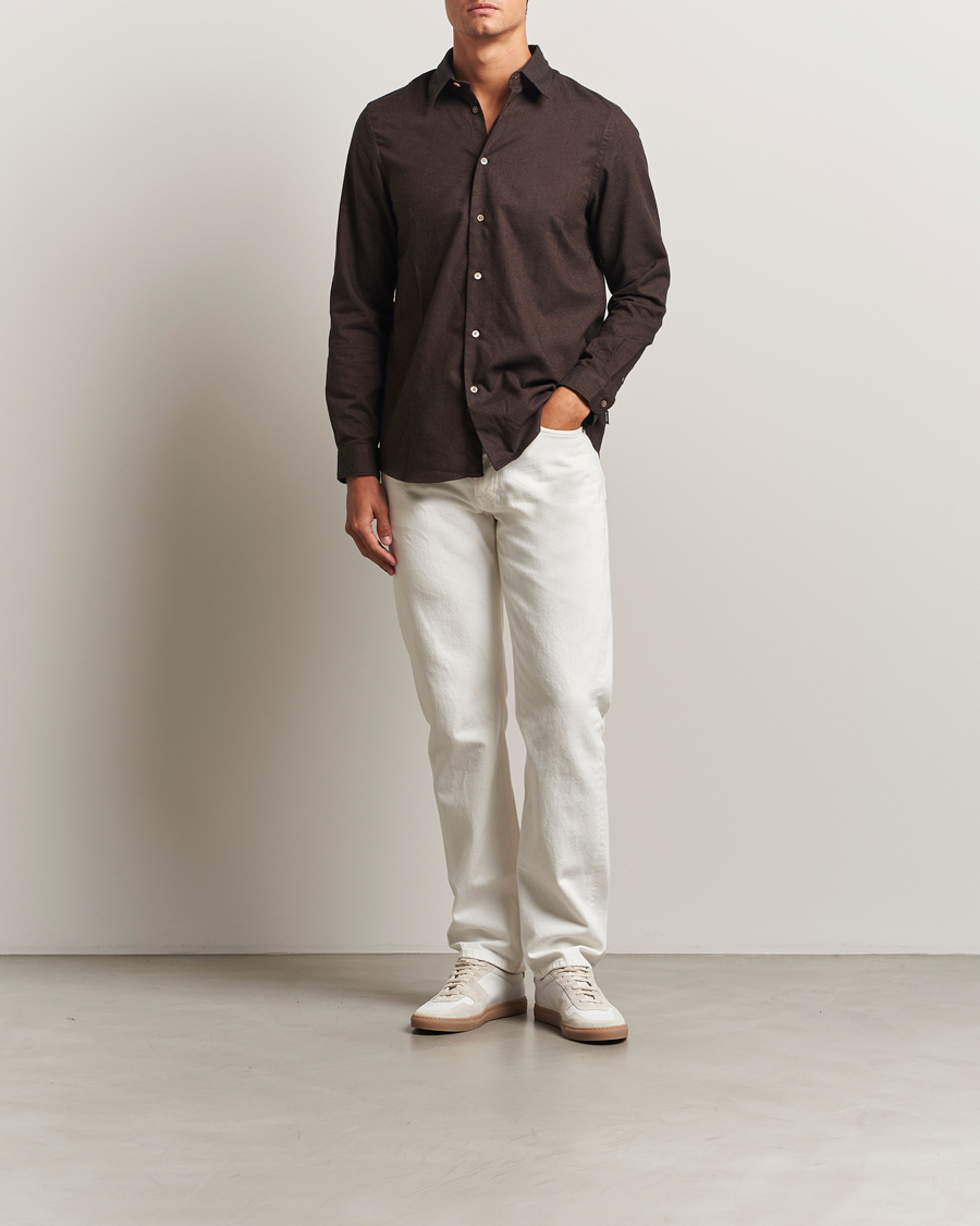 Heren | Overhemden | PS Paul Smith | Brushed Cotton/Wool Shirt Dark Brown