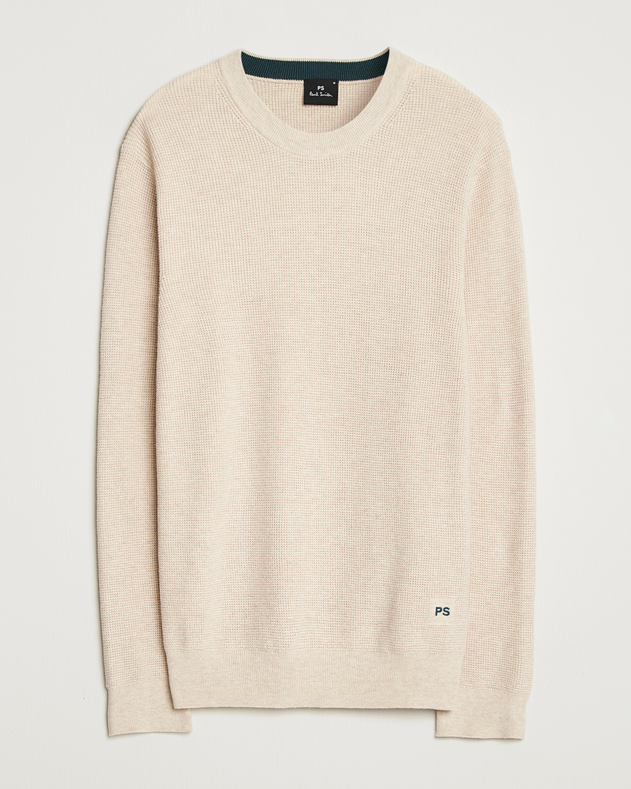 Heren | Truien | PS Paul Smith | Waffle Knitted Crew Neck Sweater Off White