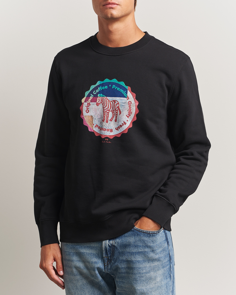 Heren | Truien | PS Paul Smith | Zebra Bottle Top Crew Neck Sweatshirt Black