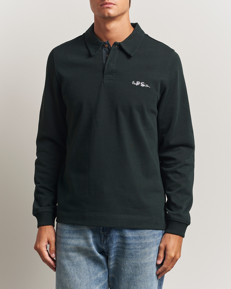 Heren | Truien | PS Paul Smith | Cotton Logo Rugby Sweater Dark Green