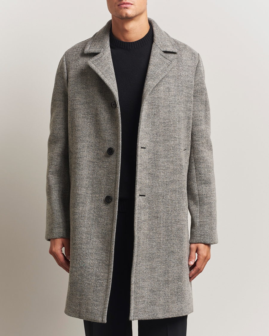 Heren | Jassen | Paul Smith | Wool Herringbone Coat Grey