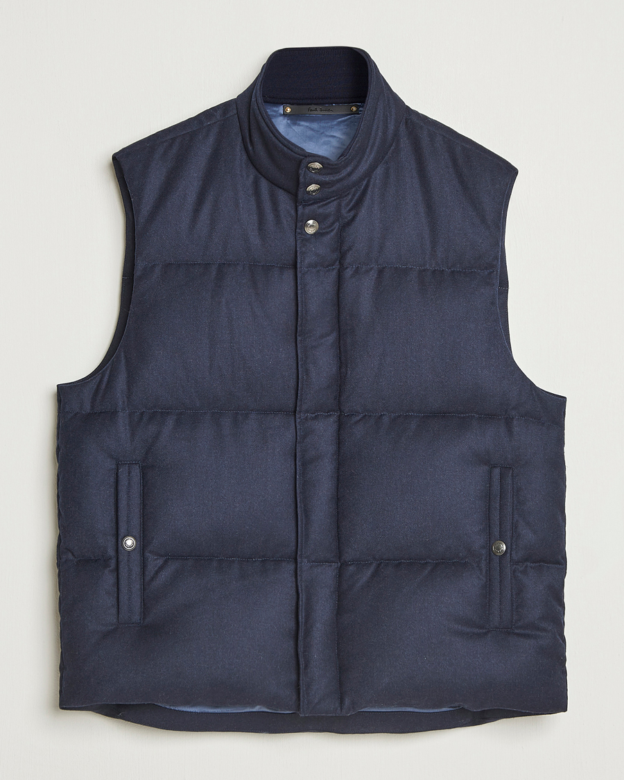 Heren | Jassen | Paul Smith | Wool/Cashmere Down Gilet Navy