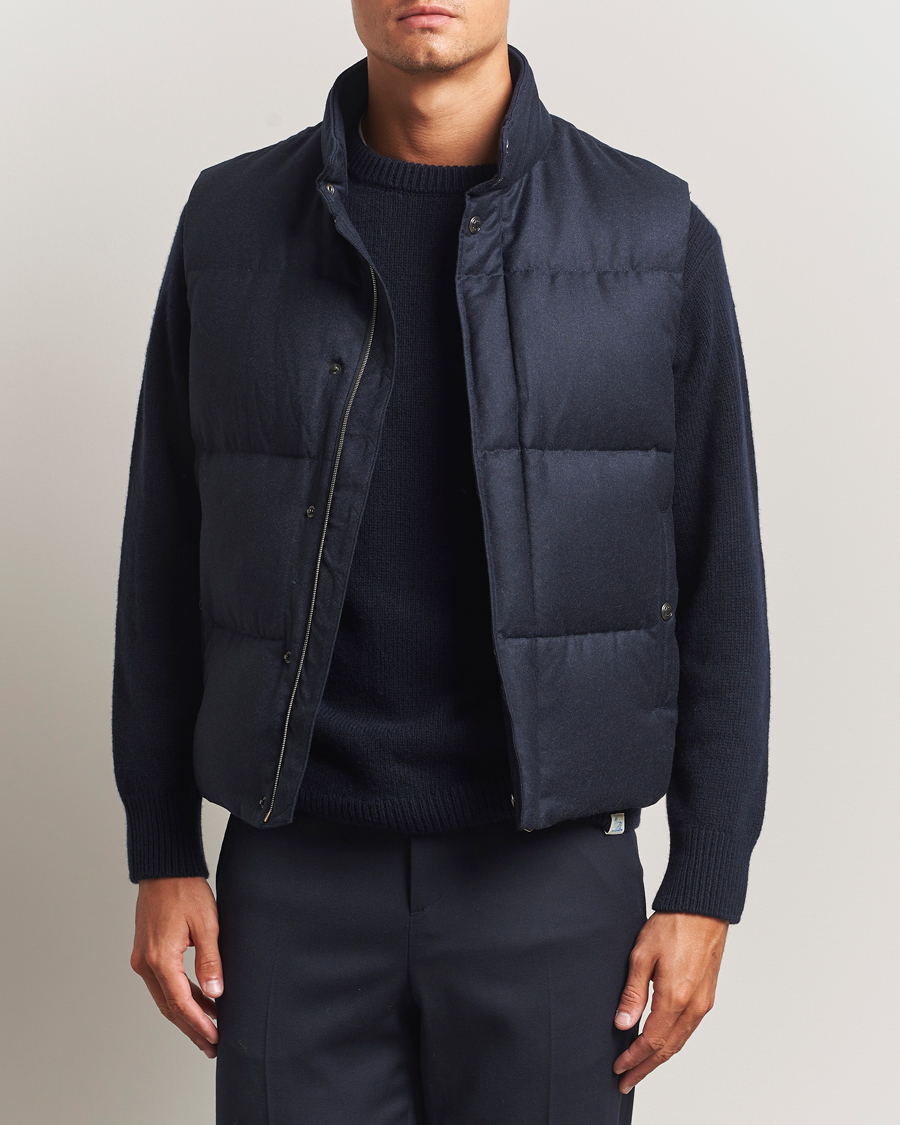 Heren | Jassen | Paul Smith | Wool/Cashmere Down Gilet Navy