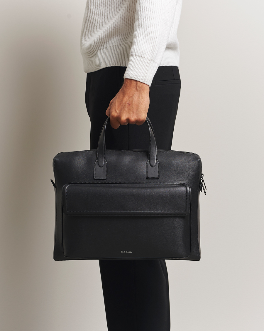 Heren | Tassen | Paul Smith | Leather Briefcase Black