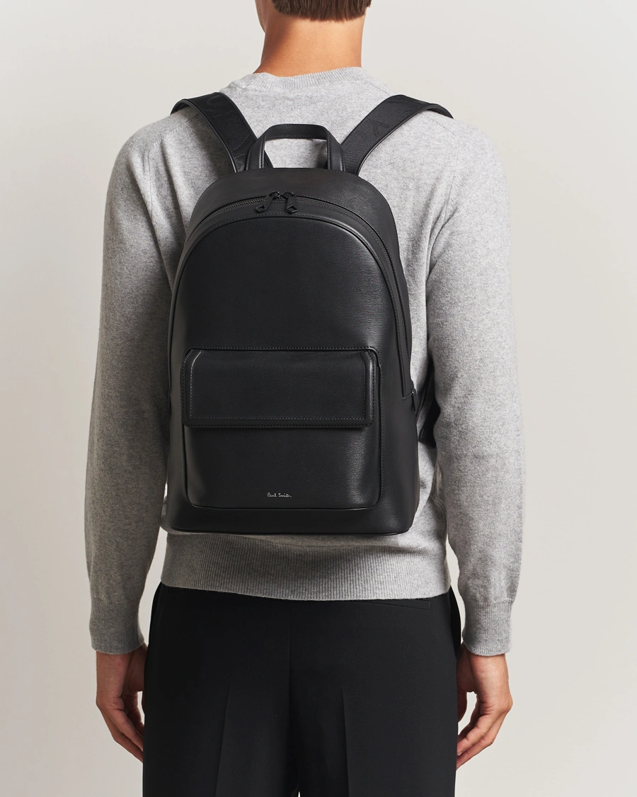 Heren | Tassen | Paul Smith | Leather Backpack Black
