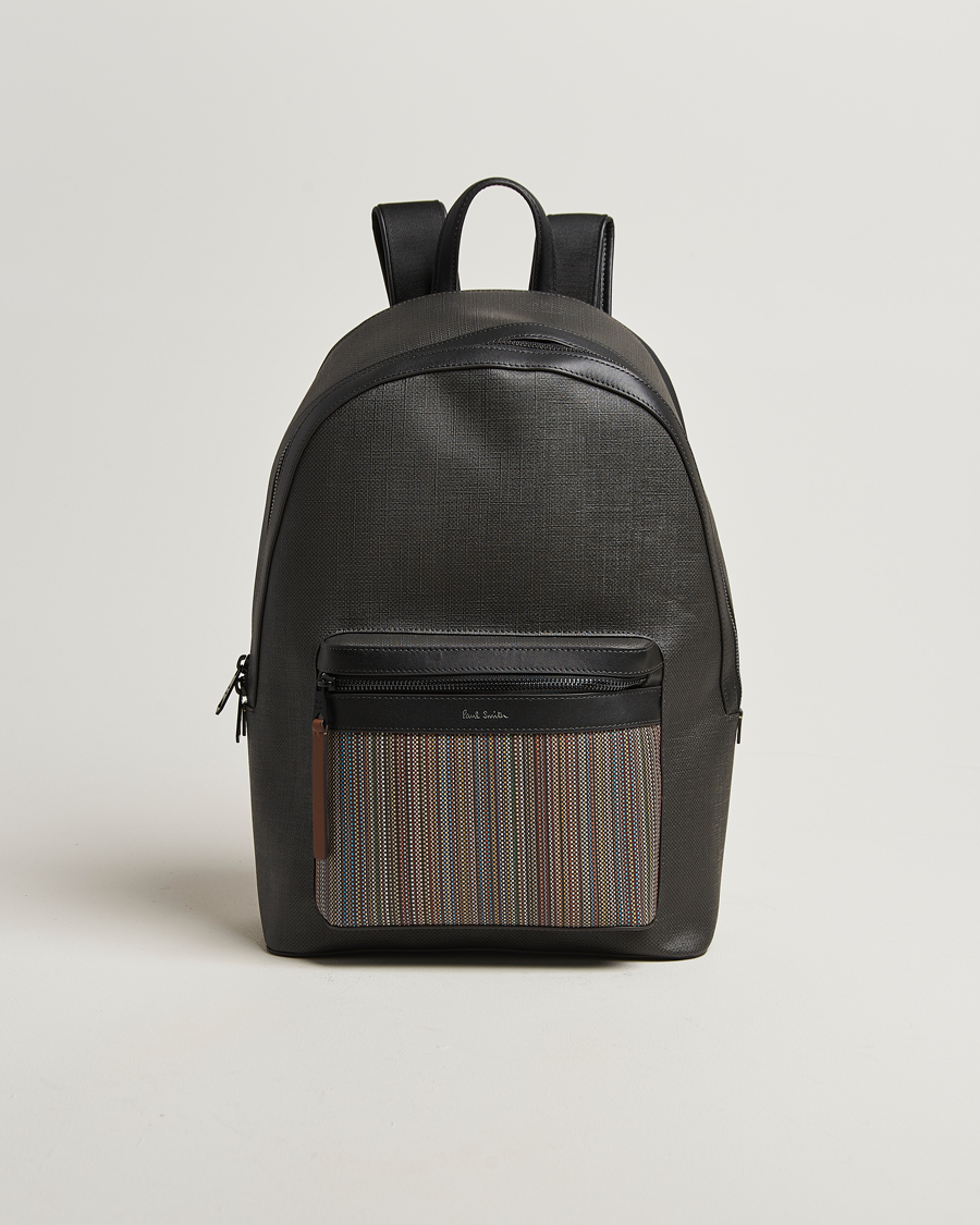 Heren | Tassen | Paul Smith | Nylon Stripe Backpack Black Multi