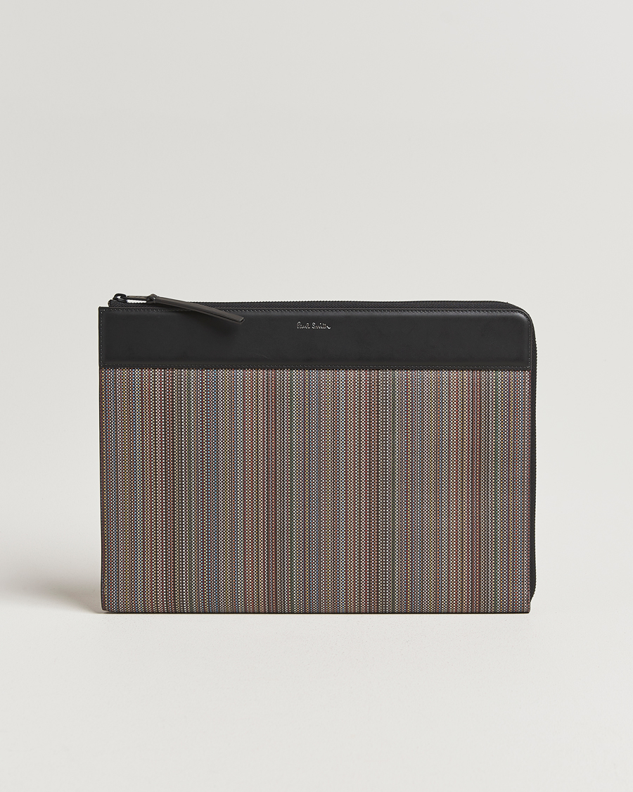 Heren | Paul Smith Nylon Stripe Document Case Black Multi | Paul Smith | Nylon Stripe Document Case Black Multi