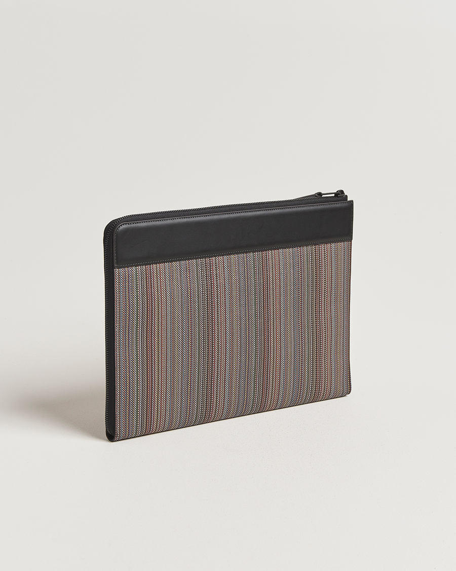 Heren | Tassen | Paul Smith | Nylon Stripe Document Case Black Multi