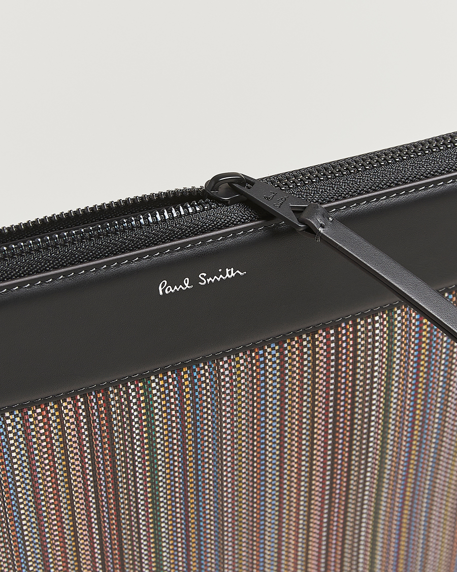 Heren | Tassen | Paul Smith | Nylon Stripe Document Case Black Multi