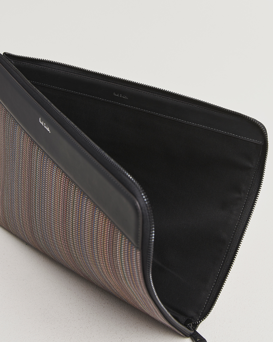 Heren | Tassen | Paul Smith | Nylon Stripe Document Case Black Multi
