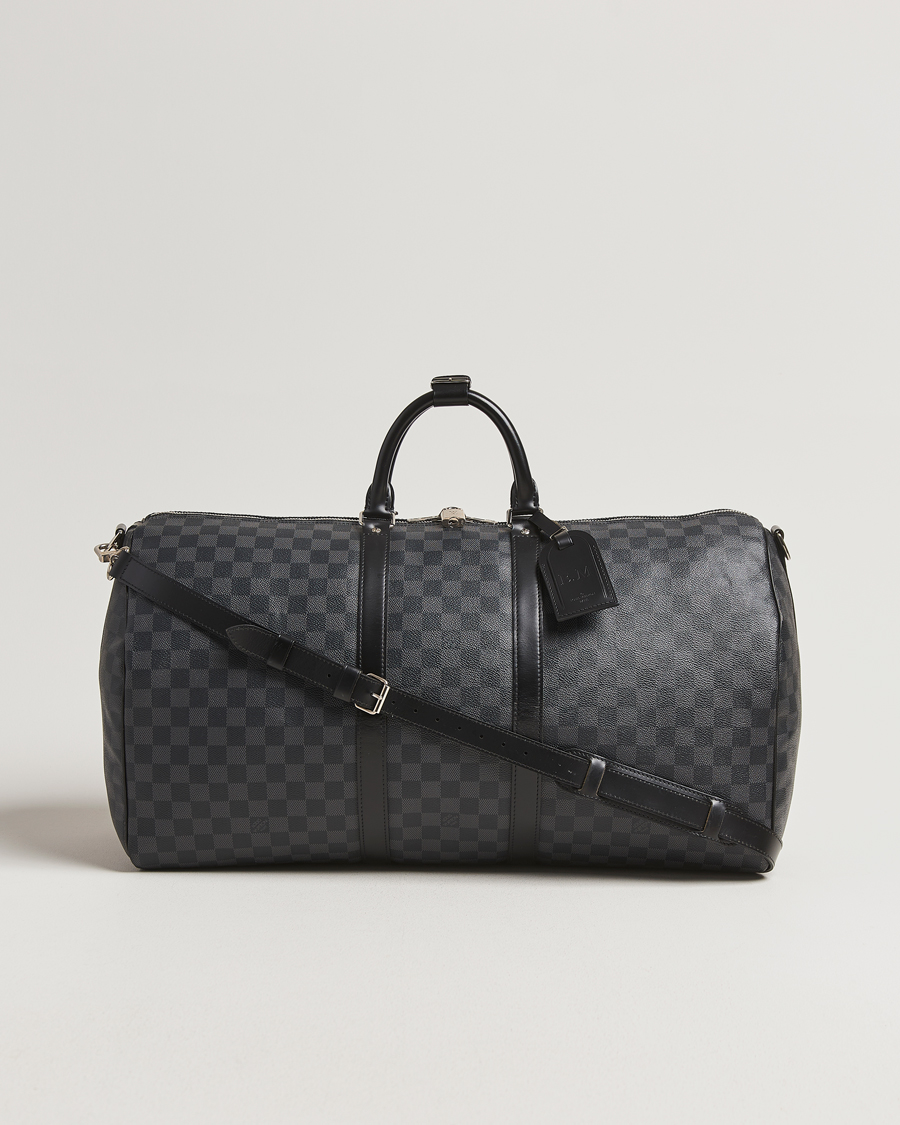 Heren | Louis Vuitton Pre-Owned Keepall Bandoulière 55 Damier Graphite | Louis Vuitton Pre-Owned | Keepall Bandoulière 55 Damier Graphite