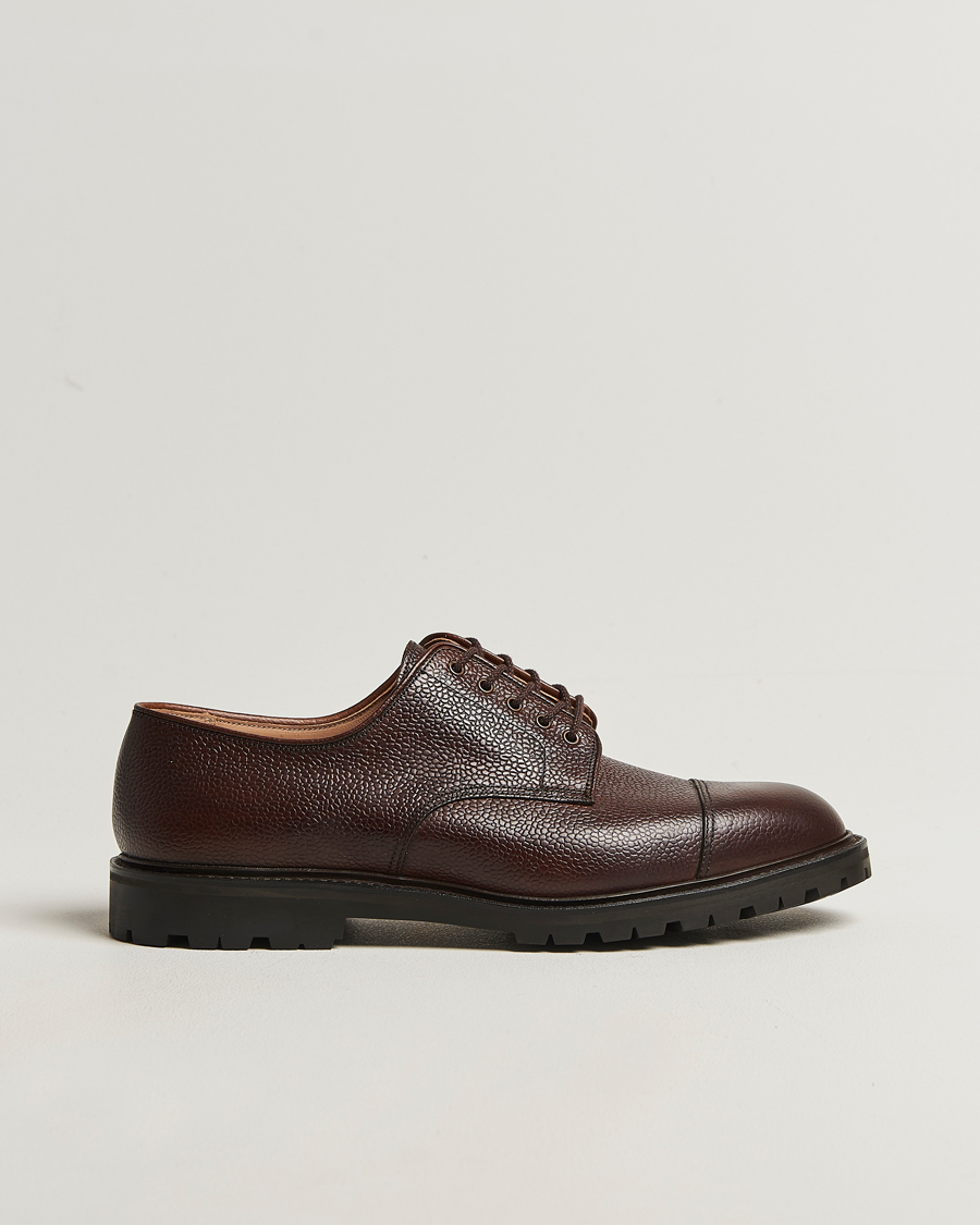 Heren | Derby schoenen | Crockett & Jones | Sandhurst Derby Vibram Brown Scotch Grain