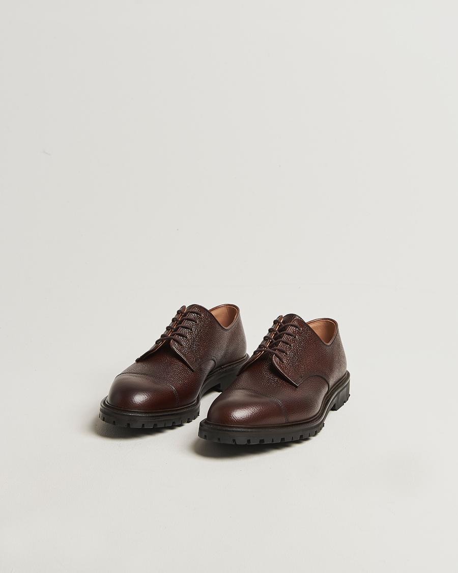Heren | Derby schoenen | Crockett & Jones | Sandhurst Derby Vibram Brown Scotch Grain