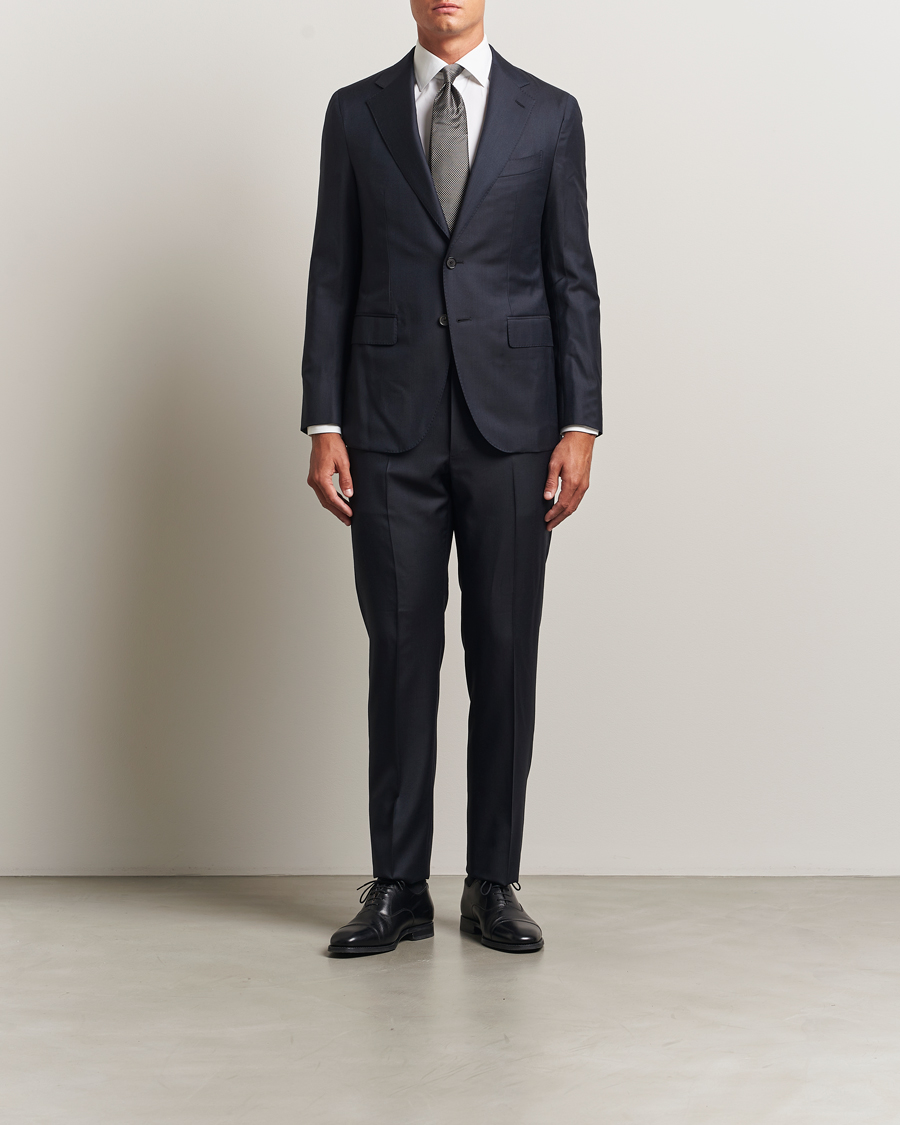 Heren | Pakken | Caruso | Aida Super 130s Wool Suit Navy