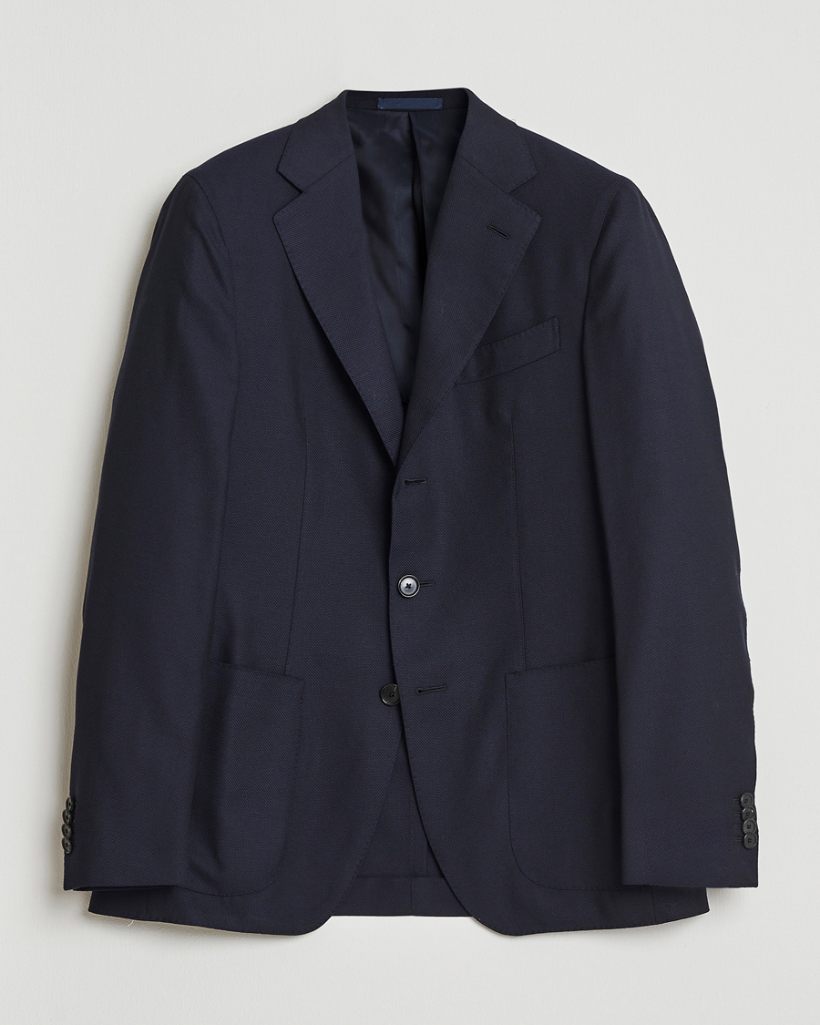 Heren | Blazers | Caruso | Aida Wool Hopsack Blazer Navy