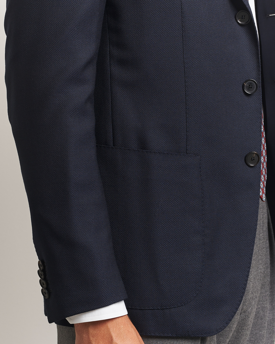 Heren | Blazers | Caruso | Aida Wool Hopsack Blazer Navy