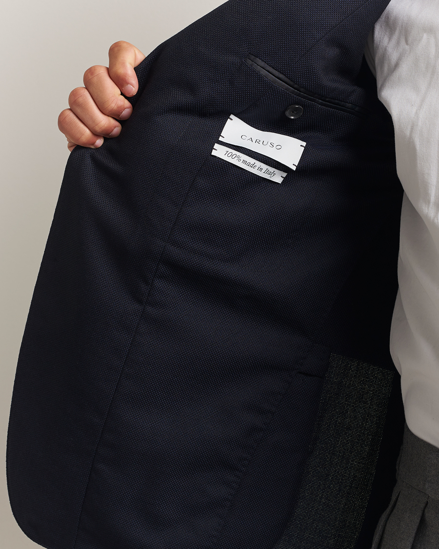 Heren | Blazers | Caruso | Aida Wool Hopsack Blazer Navy
