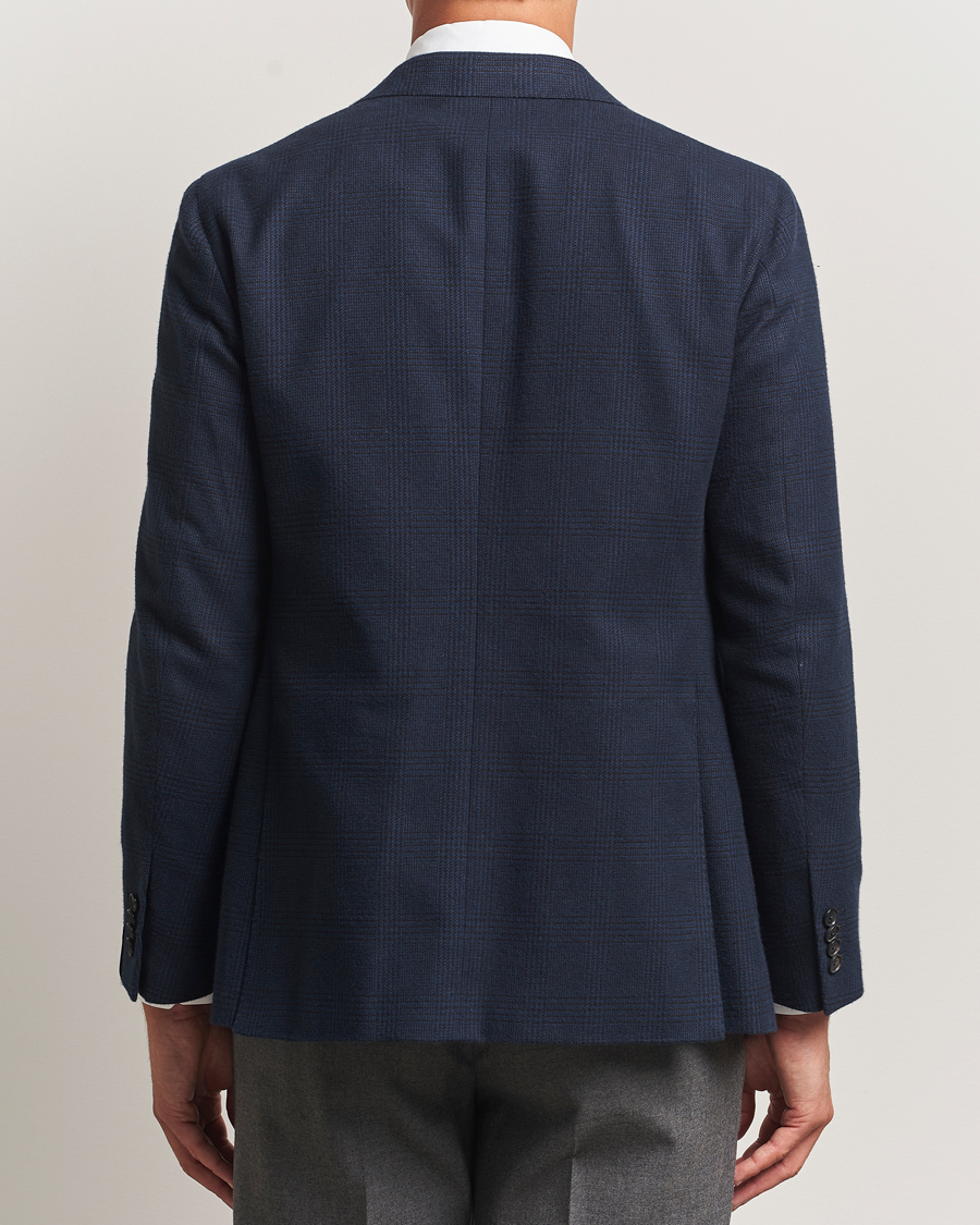 Heren | Blazers | Caruso | Aida Brushed Cotton Blazer Navy Check
