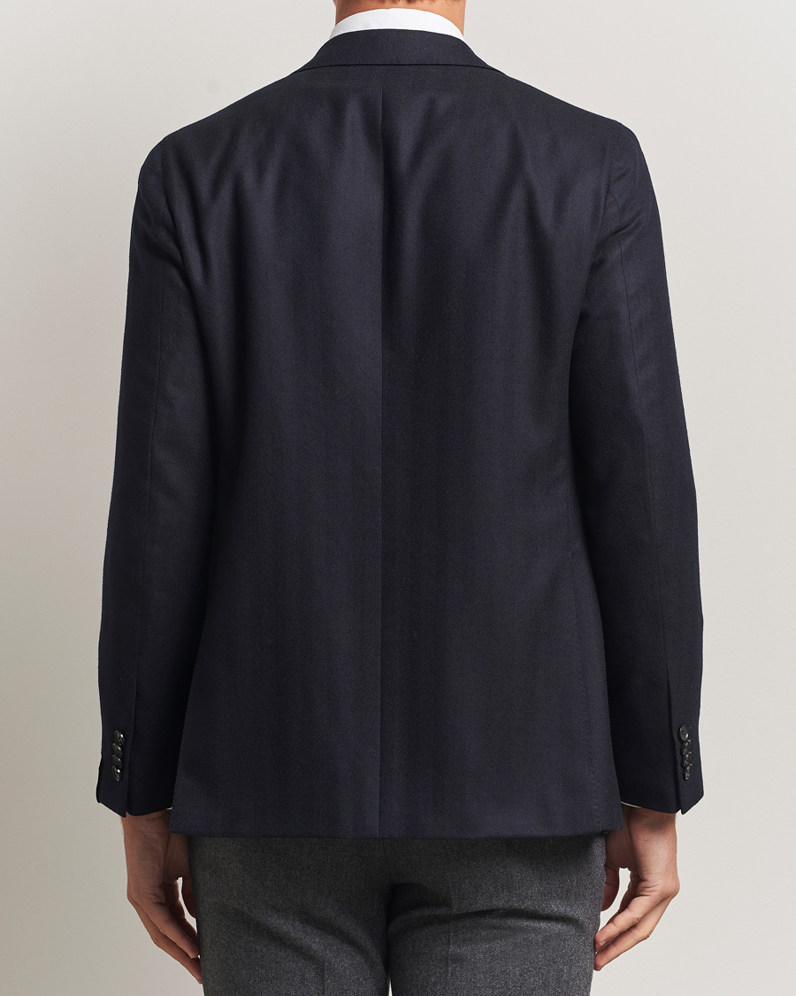 Heren | Blazers | Caruso | Aida Herringbone Wool Blazer Navy