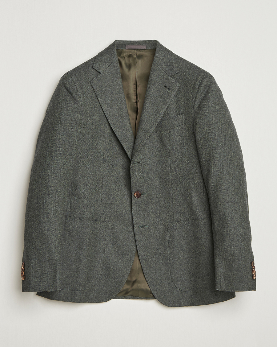 Heren | Blazers | Caruso | Aida Brushed Cotton Herringbone Blazer