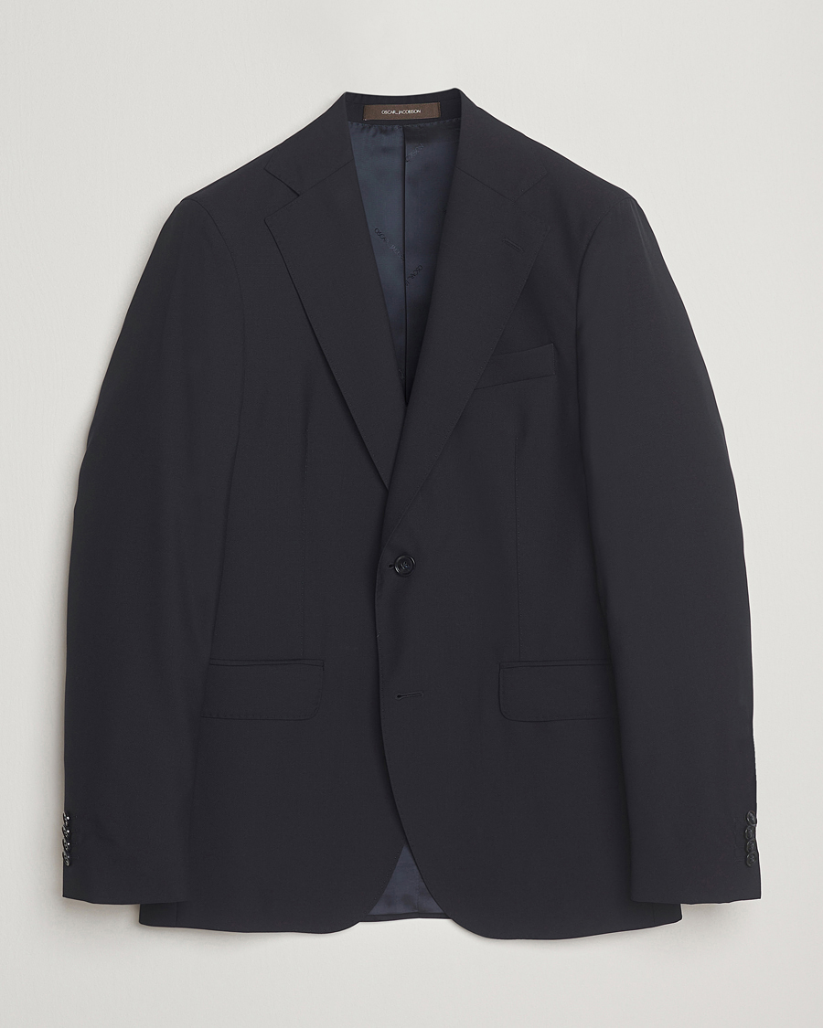 Heren | Blazers | Oscar Jacobson | Ego Wool Blazer Navy