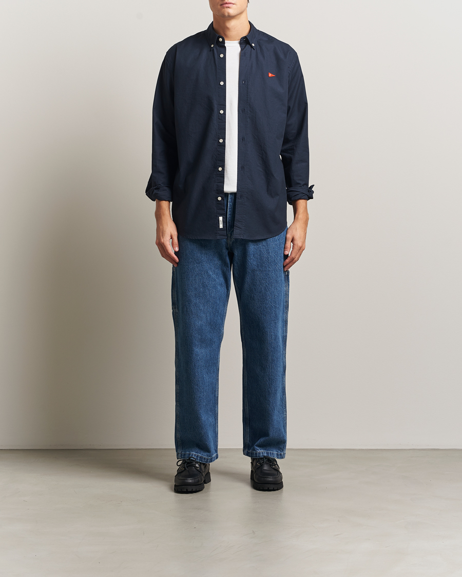 Heren | Overhemden | Forét | Flag Regular Fit Oxford Shirt Navy