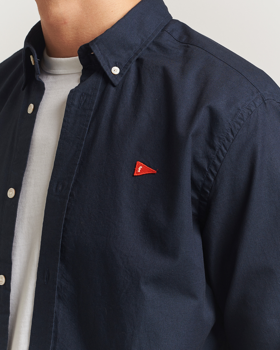 Heren | Overhemden | Forét | Flag Regular Fit Oxford Shirt Navy