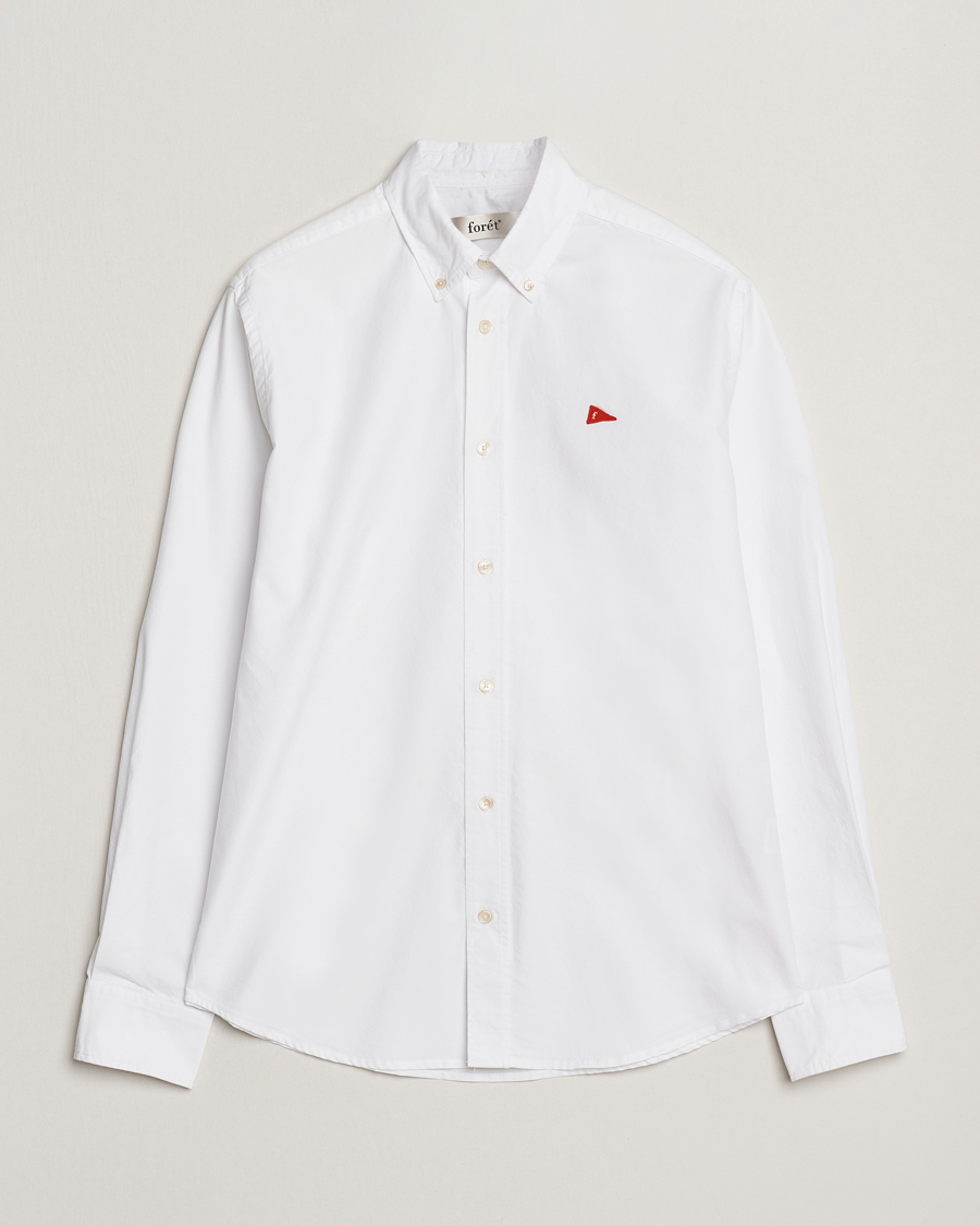 Heren | Overhemden | Forét | Flag Regular Fit Oxford Shirt White