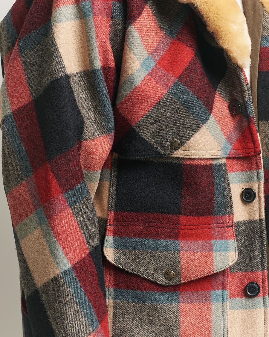 Heren | Jassen | Filson | Wool Lined Packer Coat Red/Cream/Blue Plaid