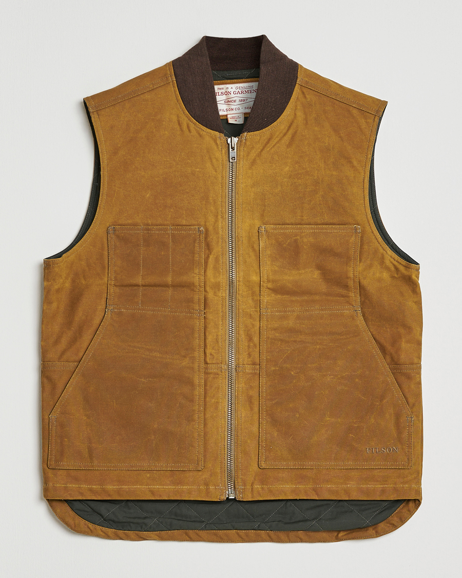 Heren | Gilets | Filson | Tin Cloth Insulated Work Vest Dark Tan